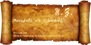 Menyhért Zdenkó névjegykártya